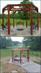 You'll fall in love with at least a few of these ideas, so start planning, gather your supplies, roll up your sleeves, and refresh your backyard for a brand, new look. Want A Hexagonal Swing Set That You Can Enjoy On Warm Evenings With The Family Then You Would Love Thi Outdoor Fire Pit Designs Backyard Fire Outdoor Fire Pit