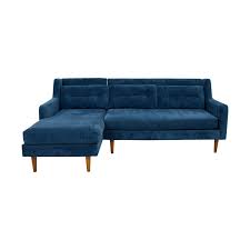 West Elm Crosby Lagoon Blue Tufted Chaise Sectional Blue Lagoon Sectional Sofa West Elm