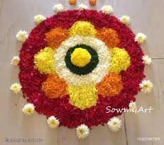 Rangoli Onam Floral Designs Onam Pookalam Onam Pookolam M Ikolam Com Rangoli Designs Flower Flower Petal Art Flower Rangoli