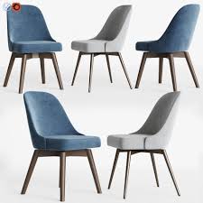 3d Model Mid Century Swivel Office Chairs Set Westelm