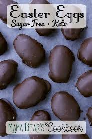 In this case, none of the sugar free desserts in this post use any concentrated sweeteners (especially not artificial. These Adorable And Delicious Sugar Free Easter Eggs Are Coated With Chocolate And Filled With Creamy Goodn Sugar Free Easter Eggs Desserts Easy Low Carb Snacks