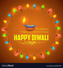 Happy Diwali Background Decorated With Light Vector Image On Vectorstock Happy Diwali Light Decorations Diwali