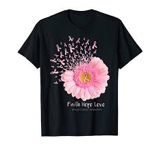 One week ago i was diagnosed with breast cancer. Breast Cancer Awareness T Shirt Faith Hope Love Flowers Shi T Shirts Aliexpress