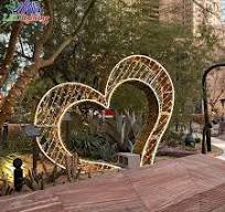 Wholesale Custom Outdoor Wedding LED Heart-shaped Arch Light Decoration  Street 3D Arch Motif Light