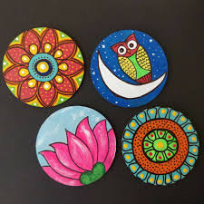 Handpainted Coasters Handmade Wall Art Handpainted Coasters Hand Painted