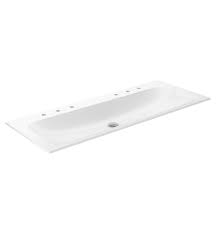 Tap sink bathroom gootsteen, a plan view of a square ceramic container png. Keuco 32980311252 Plan 47 5 8 Ceramic Rectangular Drop In Bathroom Sink In White With Faucet Holes 2 X 1 Faucet Hole