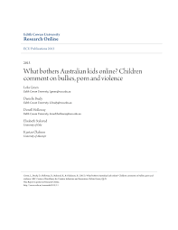 PDF) What bothers Australian kids online? Children comment on bullies, porn  and violence.
