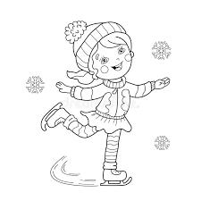 Keep your kids busy doing something fun and creative by printing out free coloring pages. Coloring Page Outline Of Cartoon Girl Skating Winter Sports Editorial Stock Photo Illustration Of Book Competition 82932048