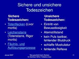 Die totenstarre beginnt bei zimmertemperatur nach etwa 1 bis 2 stunden an den augenlidern, kaumuskeln (2 bis 4 stunden) und kleinen gelenken, danach setzt sie ein an hals, nacken und weiter körperabwärts und ist nach 6 bis 12 stunden voll ausgeprägt (bei hitze schneller, bei kälte langsamer). Leichenstarre Eintritt
