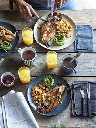 Spiced Buttered Kippers With Crispy Potatoes And Avocado Recipe Recipes Shellfish Recipes Easy Fish Recipes
