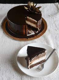 Eggless Double Chocolate Mousse Cake With Chocolate Mirror Glaze Recipe Mousse Cake Recipe Chocolate Mousse Cake Recipe Mirror Glaze Cake Recipes