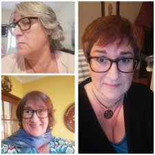 new hairstyle for women over 50 after dyeing and cutting natural white hair
