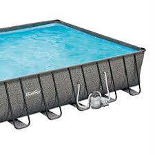 Amazon Com Summer Waves 32 X 16 X 52 Above Ground Rectangle Frame Pool Set Dark Wicker Garden Outdoor Pool Cover Summer Waves Container House