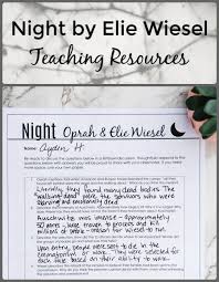 It is with a profound sense of humility that i accept the honor you have chosen to bestow upon me. Night By Elie Wiesel Teaching Resources Introduce Night With An Oprah Interview Use Activities With Quot High School Literature Teaching Night Student Skills