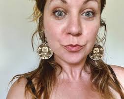 Beetlejuice Big Circle Earrings (lasered Front)