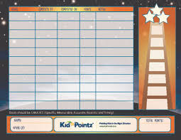 Kids Goal Charts With Points Rewards Kid Pointz