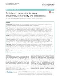 Pdf Anxiety And Depression In Nepal Prevalence Comorbidity And Associations