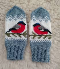 Punatulkkulapaset Knitted Mittens Pattern Crocheted Fox Pattern Mittens Pattern