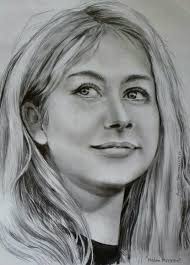 Portrait drawing of the Australian actress Samara Weaving (Ready or not) ,  made with Derwent pencils