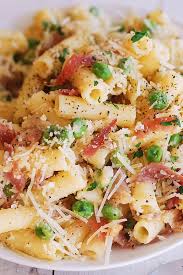 This hearty casserole would be a hit around here for sure! Prosciutto Pasta With Peas And Parmesan Cheese Julia S Album