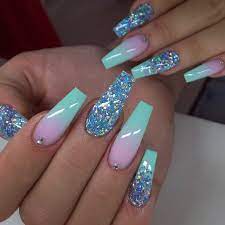 Glitter Nails Ombre Nail Designs Fashion Nails Ombre Acrylic Nails