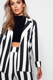 Beetlejuice Black And White Striped Suit Plus Striped Suit Co Ord Boohoo Fashion Beetlejuice Costume Co Ord Suit