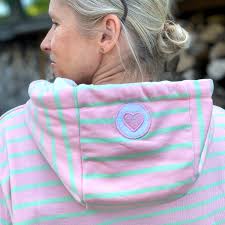 Damen Hoodie Gestreifter Kapuzenpulli Hoodie Clearance Kapuzenpulli Damen  Strick Weinroter Kapuzenpulli