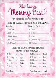 Maybe you would like to learn more about one of these? Amazon Com Distinctivs Who Knows Mommy Best Pink Girl Baby Shower Game 20 Cards Toys Games