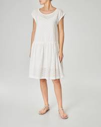 Abito con pizzo sangallo bambina. Abito Bianco In Cotone In Pizzo Sangallo Con Arricciatura In Vita Pellizzari E Commerce