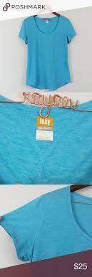 Lucy Tech Blue Active Workout Short Sleeve Top L Short Sleeves Tops Tops Workout Short