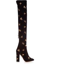 Black And Gold Boots Aquazzura Fauna Insect Embellished Velvet Boots 1 795 Liked On Polyvore Featuring Shoes Boots Black Gold Beaded Sho Velvet Boots Black Heel Boots Boots