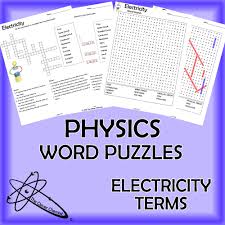 The Electricity Term Word Search And Crossword Puzzle Are Great Additions To Any Physics Unit They Would Also Be Great Physics Word Puzzles Substitute Folder