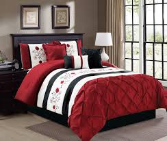 7 Piece Pinched Pleat Cherry Blossom Burgundy X2f White X2f Black Comforter Set Comforter Sets King Size Comforters Queen Comforter Sets