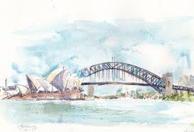 Mrs Macquarie S Rd View Of Sydney Harbour Bridge Drawing Sydney Bridge Art