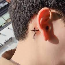 Tattoos with meaning 89 popular tattoos with their meaning be trendsetter behind ear tattoo small behind ear tattoos star tattoos. Simple Cross Tattoos Behind Ear