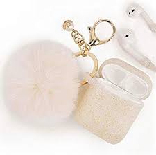 Amazon Com Airpods Case Filoto Airpods Silicone Cute Glittery Case Cover With Keychain Strap For Apple A Purple Iphone Case Earbuds Case Luxury Iphone Cases