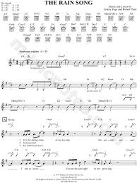 This lesson teaches the acoustic guitar part from the. Led Zeppelin The Rain Song Sheet Music In G Major Download Print Sku Mn0048702