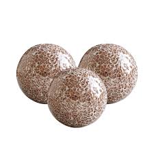 Decorative Orbs Set Of 3 Glass Mosaic Sphere Balls Diameter 4 Rose Gold For Bowls Vases And Table Centerpieces Walmart Com Mosaic Glass Table Centerpieces Sphere