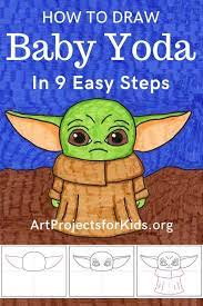 How To Draw Baby Yoda Art Projects For Kids Art Drawings For Kids Baby Drawing Easy Art Projects