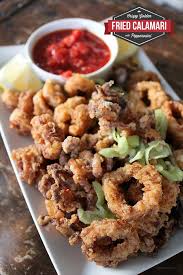 Fried Calamari With Marinara Sauce Yummy Seafood Fried Calamari Seafood Recipes