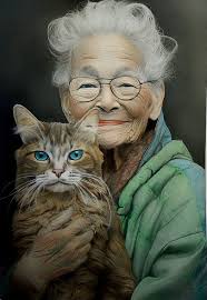 From the coloring book Katzen e Grossmütter. (Cats and Grandmother) I used  Kalour, Black Widow and Nyoni coloring pencils.