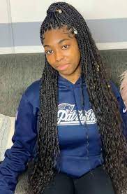 Boho Braids Braided Wig Knotless Braids Lace Frontal Braids Etsy Boho Braids Braids With Curls Braided Hairstyles