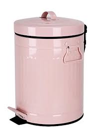 Bathroom Trash Can With Lid Pink Trash Can For Bedroom With Lid Round Waste Bin Soft Close Small Retro Vinta Trash Can Bathroom Trash Can Kitchen Trash Cans