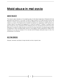 Slot yang disediakan adalah terhad. Pdf Maid Abuse In Malaysia A Legal Analysis Lim Jiet Academia Edu