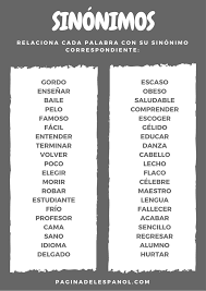 Ampliar El Vocabulario Con Sinonimos Recursos De Ensenanza De Espanol Ejercicios Para Aprender Espanol Sinonimos Y Antonimos
