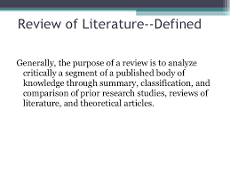 A literature review is an integrated analysis of scholarly sources. Action Research Lit Review