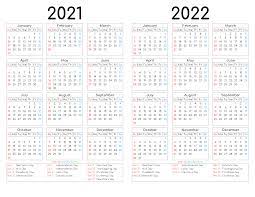 2021 And 2022 Calendar Printable 12 Templates Calendar Printables Year Calendar Templates Printable Free