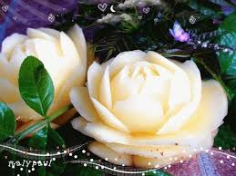Art In Potato Flower Garnish Vegetable Carving Potato Roses Garnish Italypaul Youtube Tutorial Food Carving Food Garnishes Food