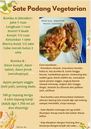 Yuk buat bumbu rendang daging sapi komplit. Sate Padang Vegetarian Resep Vegetarian Love Peace Veggie