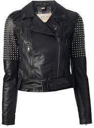 Burberry Brit Black Biker Studded Spiked Jack Jacket Size 4 S In 2021 Leather Jackets Women Leather Couture Black Leather Biker Jacket